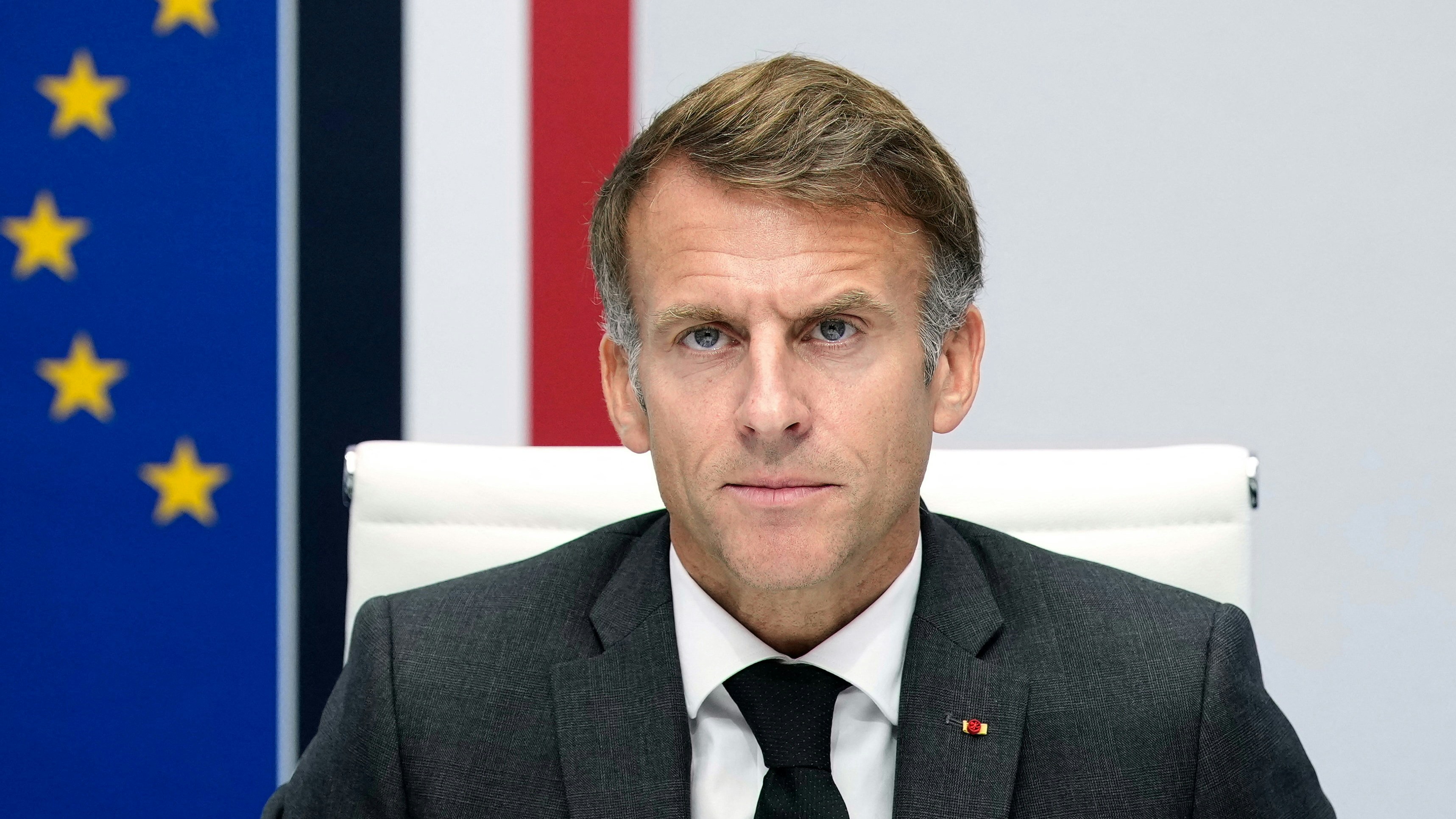 2026年10月22日，法国巴黎，总统马克龙（Emmanuel Macron）在爱丽舍宫出席安全会议。（Reuters）