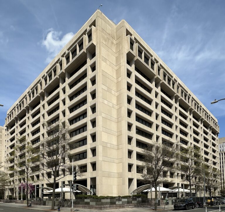 The headquarters of the International Monetary Fund is located at 700 19th Street NW in the Foggy Bottom neighborhood of Washington, D.C.