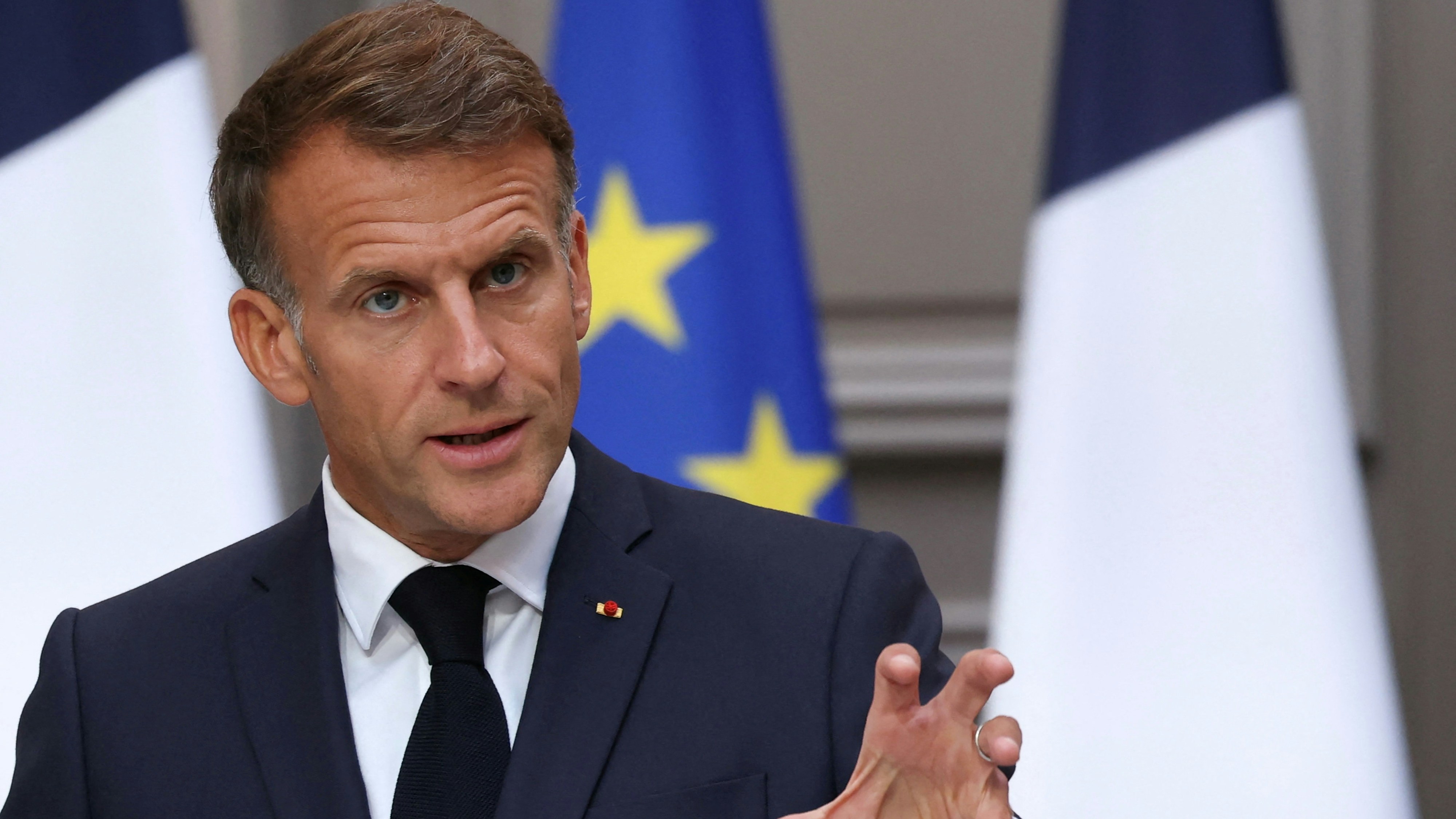 2026年9月18日，法国总统马克龙（Emmanuel Macron）在巴黎爱丽舍宫（Elysée Palace）与2027年总统选举候选人和各政党领导人举行会晤。（Reuters）