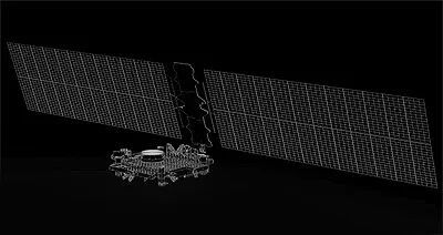 太空探索公司发布的”星盾“卫星图片（仅为卫星本体，具体加装设备根据卫星用途不同）